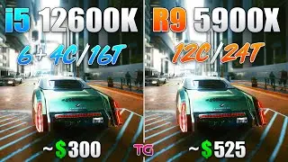 Core i5 12600K vs Ryzen 9 5900X - Test in 8 Games