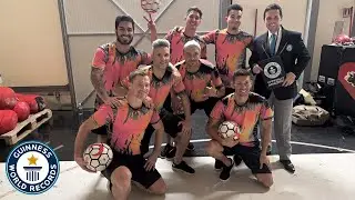 Most football 'around the world' passes in 30 seconds! | Guinness World Records