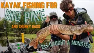 Kayak Fishing for Big Northern Pike in Urban New Jersey (Featuring Eli's big Pike)!