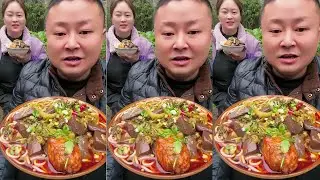 Eating With Axing | Satisfying Sichuan Spicy Noodles, Pig&rsquo;s Blood & Hot Pot | Food Eating Show
