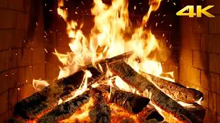 🔥 Камин, уют тишины в домике и мерцание углей для вечернего сосредоточения (Fireplace 4K)