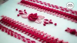 Hand Embroidery |Border design stitch| Rose stitch| Border stitch
