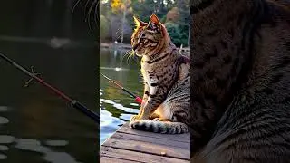 Fisher Cat at Sunset | Realistic Cat Fishing on a Dock | AI 4K Cinematic Nature Short