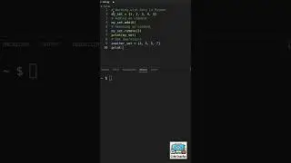 Python Set essentials #datascience #python #pythontutorial #coding #datamanipulation