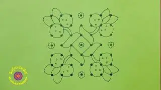 1615. RANGOLI MUGGULU-MP-020-SJ- 7-7  dots #kolam#rangoli#mandana#haripan#eipan#gahuli#muruja#paddu