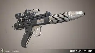 DH17 Blaster Pistol - Modeling Timelapse