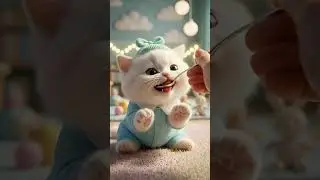 Cute Kitten Eating Fish 🐱🐟#cute cat#baby cat#viral