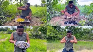Primitive Life: Fresh Fish BBQ in the Rice Field! 🌾🐟
