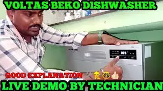 VOLTAS BEKO DISHWASHER DETAILED LIVE DEMO BY TECHNICIAN in Tamil.
