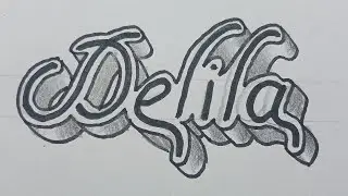How To Draw 3d Calligraphy Name For Beginners Easy / Drawing Art On Paper Step By Step 55