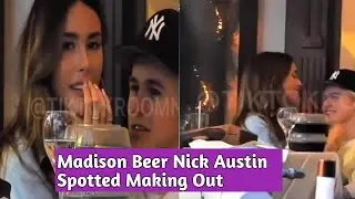 Madison Beer Spotted Kissing Nick Austin in Beverly Hills , California at Pastaio