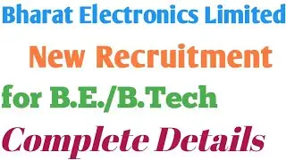Bharat Electronics Limited || Graduate Recruitment 2022||