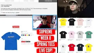 FINALLY COPPED! SUPREME WEEK 8 LIVE COP! SPRING TEES, WOVEN MAT + MORE!