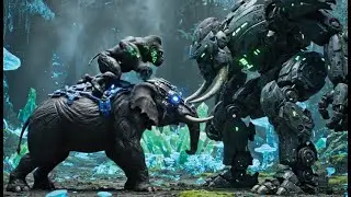 ⚡ MEGA ROBOT vs KING KONG & ELEPHANT 🔥 | Epic Jungle Battle in 2150 | Laser Eyes Power!