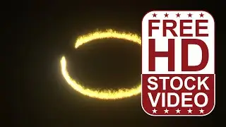 Free Stock Videos &ndash; VFX fire path circle shape lighting gradually 3D animation