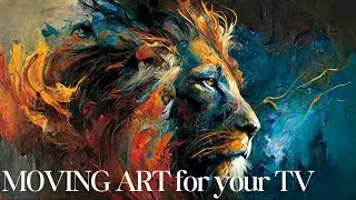 TV Moving Art | Majestic Lion Painting | Wildlife Art | Concentration Music ( Study | Focus | Work )