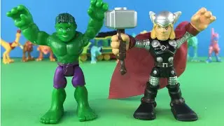 PlayDoh Heroes Hulk and Thor Marvel Playskool Comics - DisneyToysReview