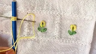 Como bordar um botão de flor com uma técnica fácil 
