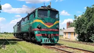 [CFM] Тепловоз 2ТЭ10Л-2077/792 резервом, станция Дрокия