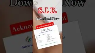 SIR acknowledgement download #shorts #shortvideo
