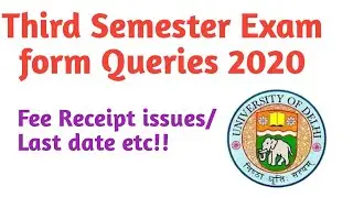 Du sol third semester exam form queries 2020| SOL second year Admission Query 2020