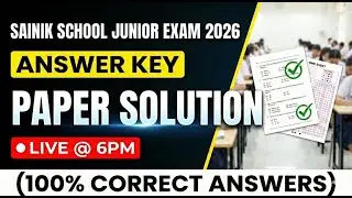 LIVE @ 6 PM: Junior Exam 2026 Answer Key | 100% Correct Paper Solution ✅
