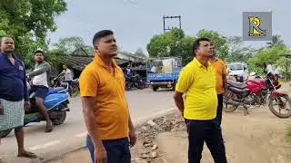 Fire Brigade People Are Trying To Rescue An Woman Making High Drama On A Overhead Water Tank ।।