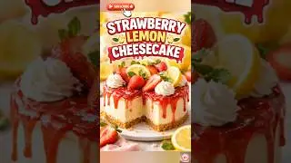Strawberry Lemon Cheesecake #bakingshort #yummy #homemade #recipe # #dessert #strawberry #cheesecake