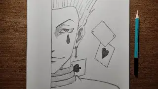 how to draw half face of Hisoka for beginners | easy drawing