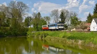 Motorov&eacute; vozy řady 809 + př&iacute;pojn&eacute; vozy BDtax na trati 110 - Olovnice - 2.5.2025