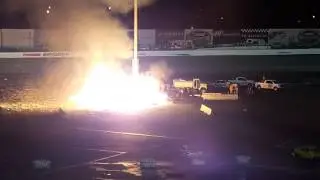 Pick your part jet engine truck burning down a car.