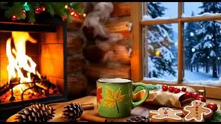 Smooth Winter Jazz ☕🎷 Cozy Fireplace Coffee Ambience for sleep, Work & Study