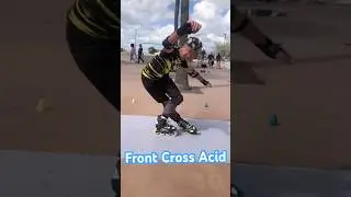 Front Cross Acid Slide. #pescara #freestyle #rollerskating #allenamento
