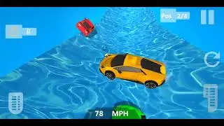 Frozen Water Slide Race New water car racing game video.