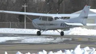 Cessna 172 Snowy Departure from Sporty's/Clermont County Airport