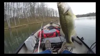 Fishing for Bass on a Cold Rainy Day at Black Hills Little Seneca Lake