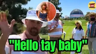 Travis Kelce DROPS Shout out to Taylor Swift Hint in Golf Post-Match Interview