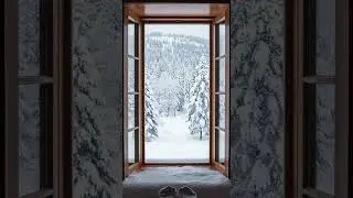 Serene Woodsy Landscape Dusted in Snow: Cozy Winter Ambiance