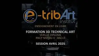 e tribArt Session Avril 2025 - Formation 3D Technical Art vers un Dipl&ocirc;me RNCP 6 bac+3