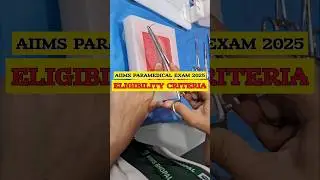 AIIMS Paramedical Exam 2025 Eligibility Criteria #aiimsparamedical #aiims #paramedical#neet#neet2025