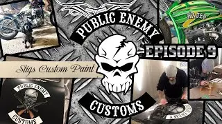 AIRBRUSHING THE 1955 F100 DOORS AT STIGS CUSTOM PAINT SHOP! PUBLIC ENEMY CUSTOMS - EPISODE 9