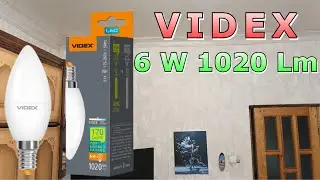 лампочка VIDEX тест💡LED C37h 6W E14 4100K 220V VL-C37h-06144/28599