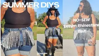 DIY Rhinestone Bling Denim Belt |No sew|Beginner Friendly