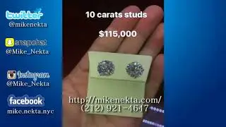 10 Carats Diamond Studs Round Brilliant Cut