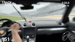Daytona wet track 151 mph Porsche 718 GTS 4.0 chasing a GT4