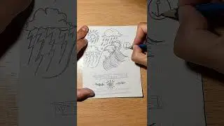#shorts#short#youtubeshorts#art#drawing#draw#sketch#diy#sketching#waves#storm#rain#sun#cloud#olas#it