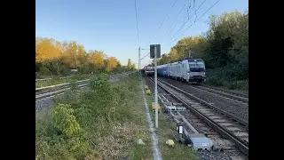 Race between the SJ EuroNight with Railpool 6193 088 and the tank train with 243 179-9 of Delta Rail