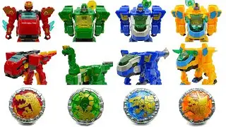 DinoTrainer Cretaceous Time Season5 2in1 TopSpin Shooter Tyranno Tricera Brachio Ankylo Transformati