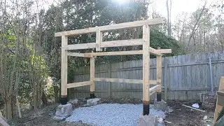 Building a timber frame woodshed that is scribed to stone