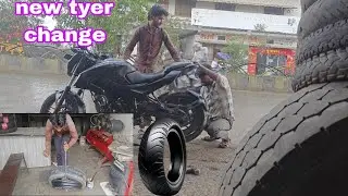 Bike ka Tyer change karaya Second hand 😁#vlog #the kindo vlogs #viral 